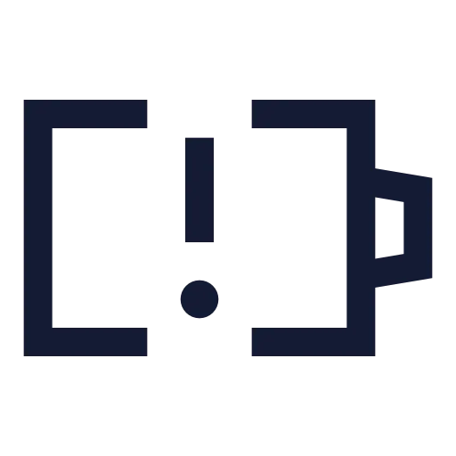 Battery Warning Icon in Stroke Sharp style