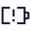 Batterywarning icon with stroke sharp style