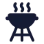 Bbqgrill icon with solid rounded style