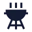 Bbqgrill icon with solid sharp style