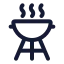 Bbqgrill icon with stroke rounded style