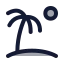 Beach icon with duotone rounded style