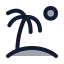 Beach icon with duotone standard style