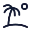 Beach icon with stroke rounded style