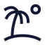 Beach icon with stroke sharp style