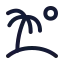 Beach icon with stroke standard style