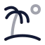 Beach icon with twotone rounded style