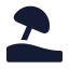 Beach icon with solid rounded style
