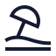 Beach icon with stroke sharp style