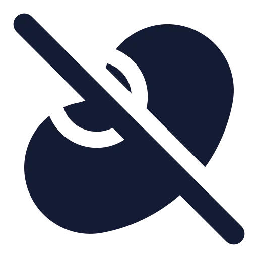 Bean Off Icon in Solid Rounded style