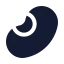 Bean icon with solid sharp style