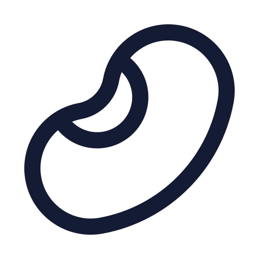 Bean Icon in Stroke Sharp style
