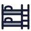 Bedbunk icon with duotone rounded style
