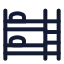 Bedbunk icon with stroke rounded style