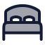 Beddouble icon with duotone rounded style