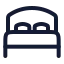 Beddouble icon with stroke rounded style