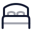 Beddouble icon with twotone rounded style