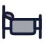 Bed icon with duotone rounded style