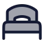 Bedsingle icon with duotone rounded style