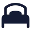 Bedsingle icon with solid rounded style