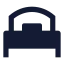 Bedsingle icon with solid sharp style