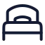Bedsingle icon with stroke rounded style