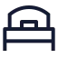 Bedsingle icon with stroke sharp style