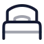 Bedsingle icon with twotone rounded style
