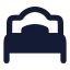 Bedsingle icon with solid rounded style