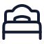 Bedsingle icon with stroke rounded style