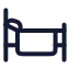 Bed icon with stroke rounded style