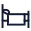 Bed icon with stroke sharp style