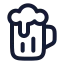 Beer icon with stroke rounded style