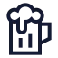 Beer icon with stroke sharp style
