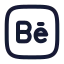 Behance icon with stroke rounded style