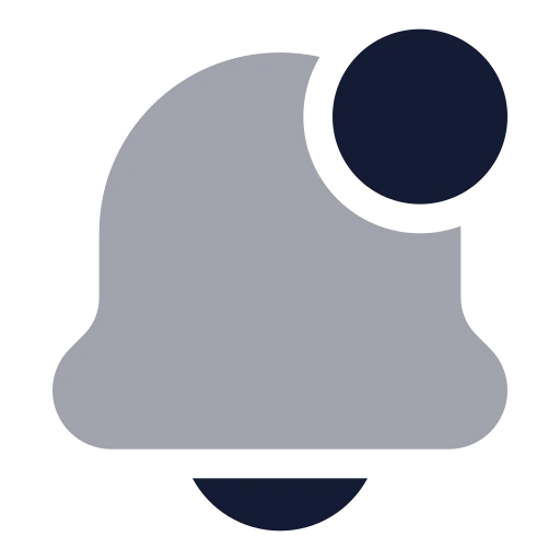 Bell Dot Icon in Bulk Rounded style