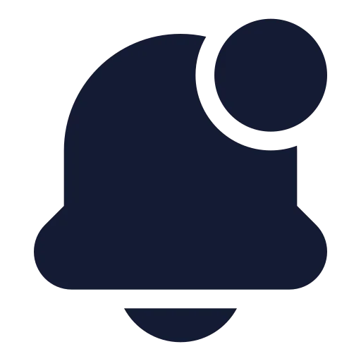 Bell Dot Icon in Solid Sharp style