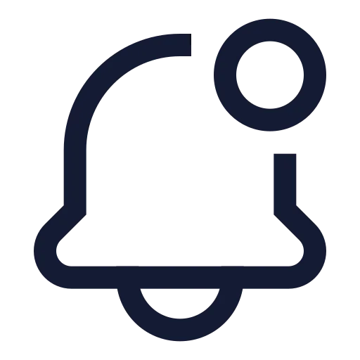 Bell Dot Icon in Stroke Sharp style