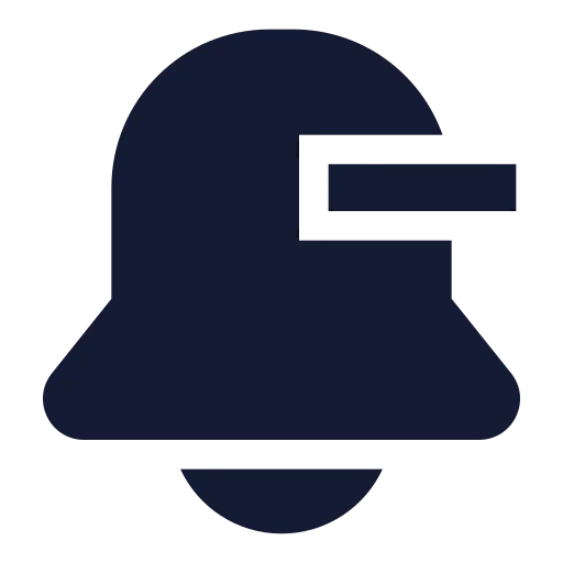 Bell Minus Icon in Solid Sharp style