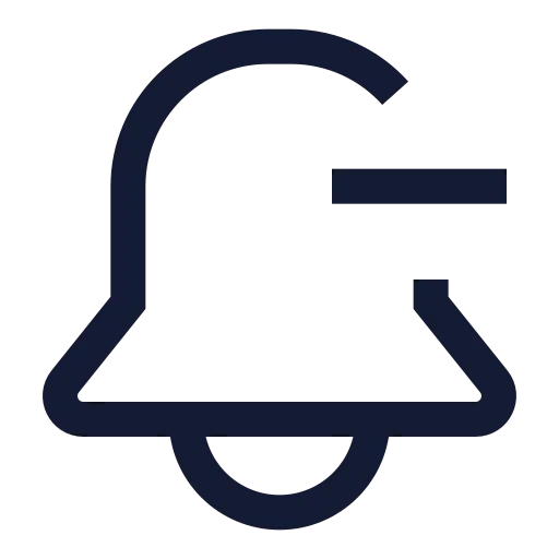 Bell Minus Icon in Stroke Sharp style