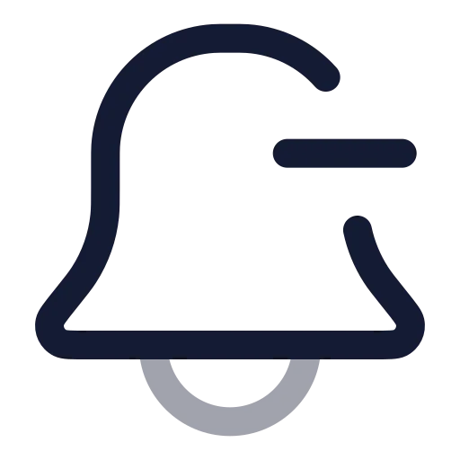 Bell Minus Icon in Twotone Rounded style