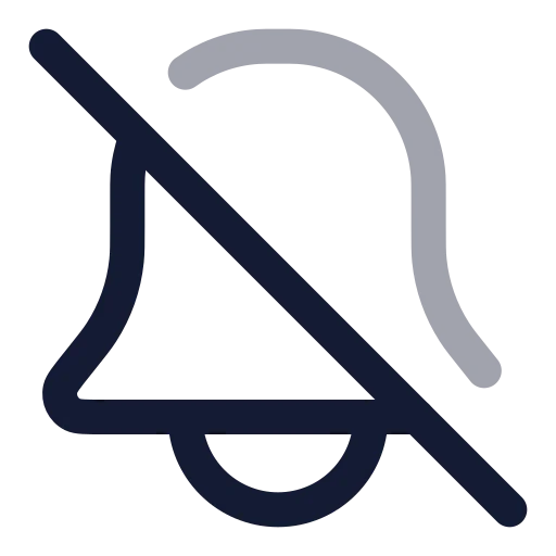 Bell Off Icon in Twotone Rounded style