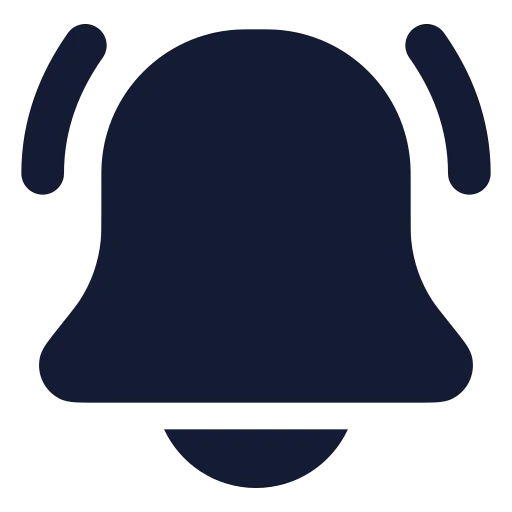 Bell Ring Icon in Solid Rounded style