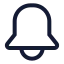 Bell icon with stroke sharp style
