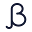 Beta icon with stroke rounded style