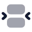 Betweenhorizontalend icon with bulk rounded style