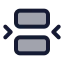 Betweenhorizontalend icon with duotone standard style