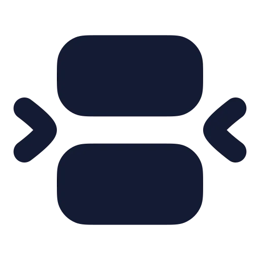 Between Horizontal End Icon in Solid Rounded style