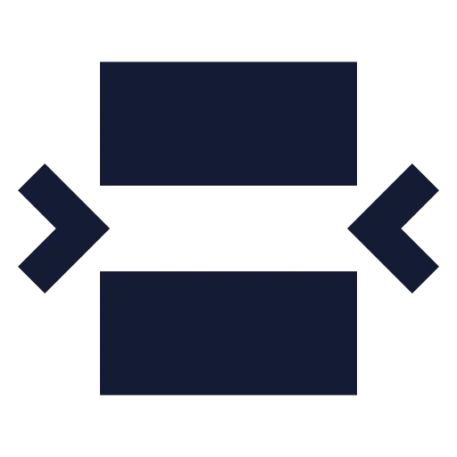 Between Horizontal End Icon in Solid Sharp style