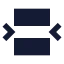 Betweenhorizontalend icon with solid sharp style